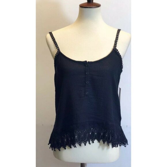 Volcom Women's Pinned Black Ribbed Tank Top A14 - Picture 8 of 8